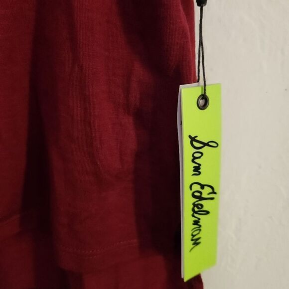Sam Edelman Slogan High-Low Tee Wine Size XS - Picture 6 of 10